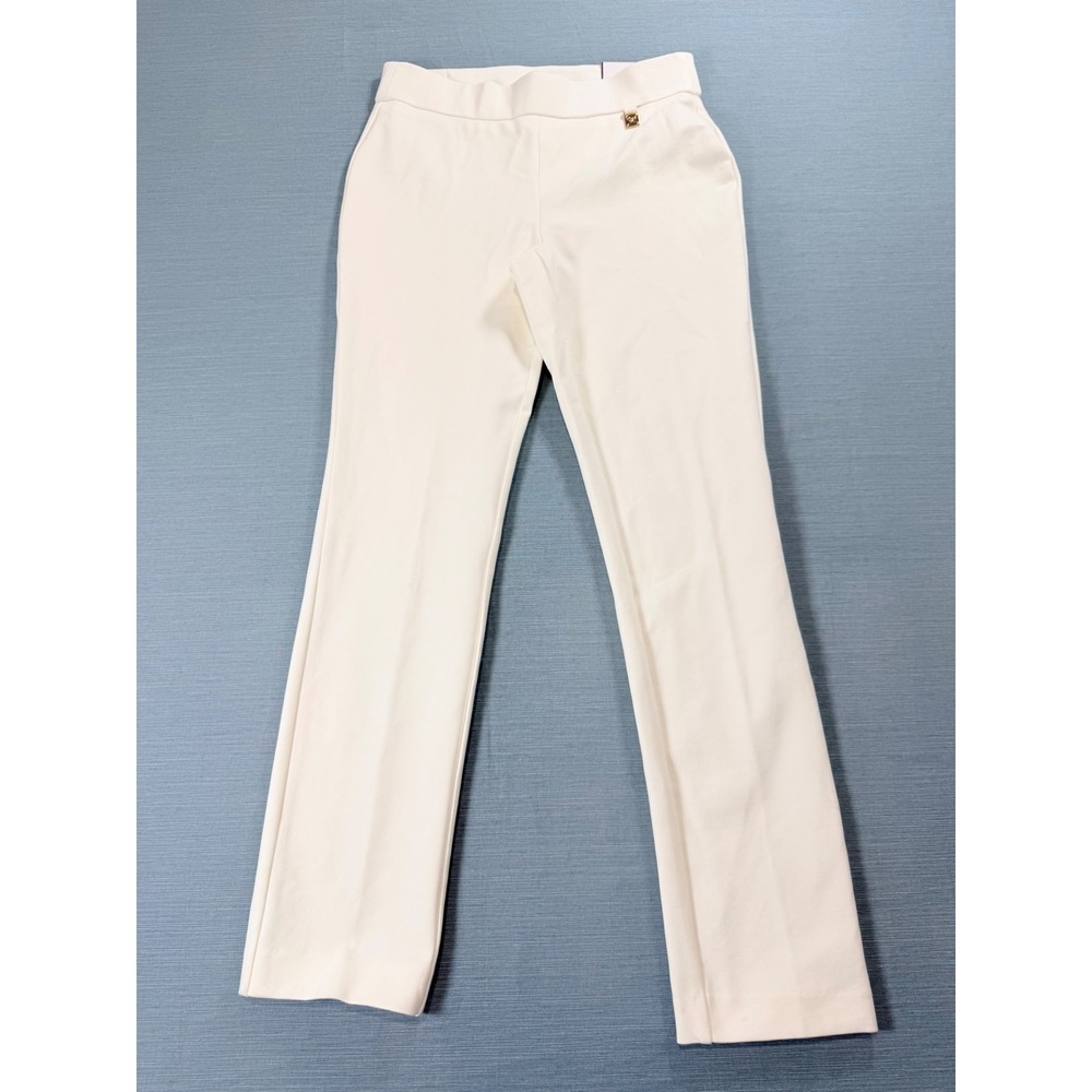 Rafaella Slim Leg Pants Women 6 White Good Pull On Stretch Comfort Fit